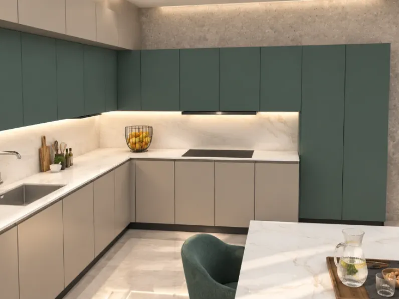 Cucina ad angolo in laccata opaco a prezzo ribassato 40%