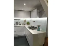 Cucina bianca moderna ad angolo Infinity Gicinque scontata