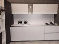 Cucina ad angolo in laminato materico bianca Ak_project  a prezzo scontato