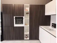 Cucina ad angolo in laminato materico bianca Ak_project  a prezzo scontato