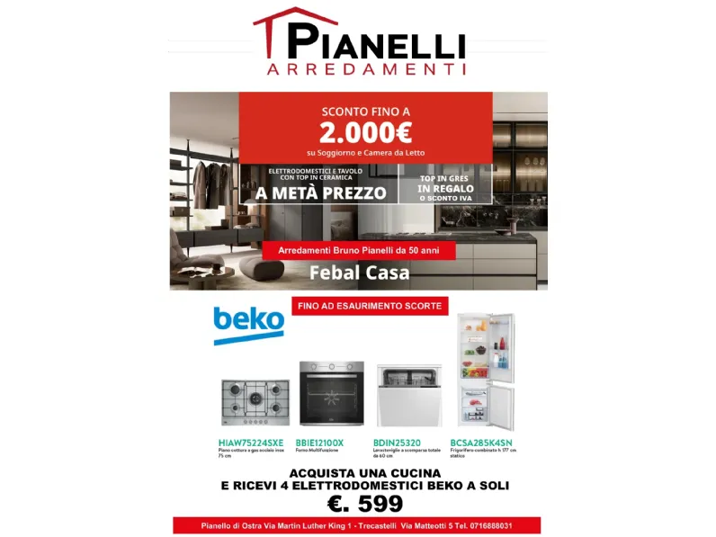Cucina a PREZZI OUTLET in laminato materico Mobilegno -69%