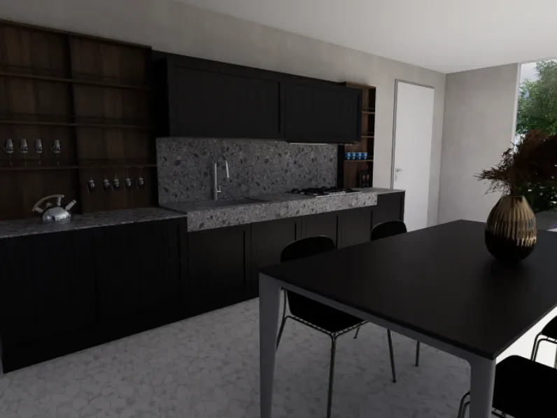 Cucina Arredo3 moderna ad angolo rovere moro in laminato materico Cucina alma composizione 5