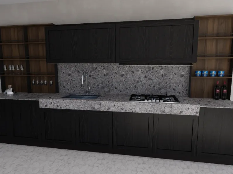 Cucina Arredo3 moderna ad angolo rovere moro in laminato materico Cucina alma composizione 5