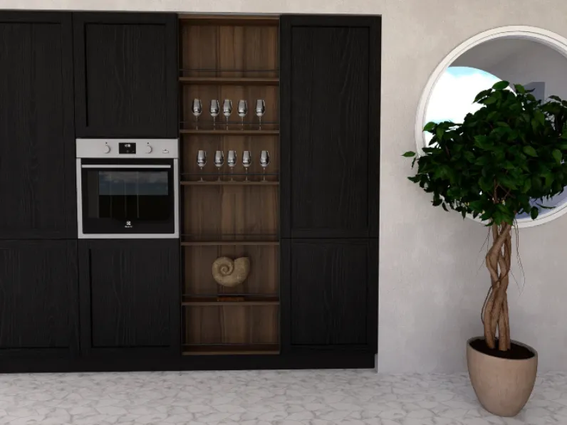 Cucina Arredo3 moderna ad angolo rovere moro in laminato materico Cucina alma composizione 5