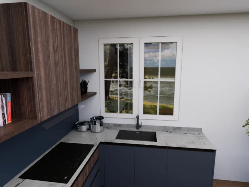 Cucina blu moderna ad angolo Cucina kali composizione 15 Arredo3 a soli 7200 Euro