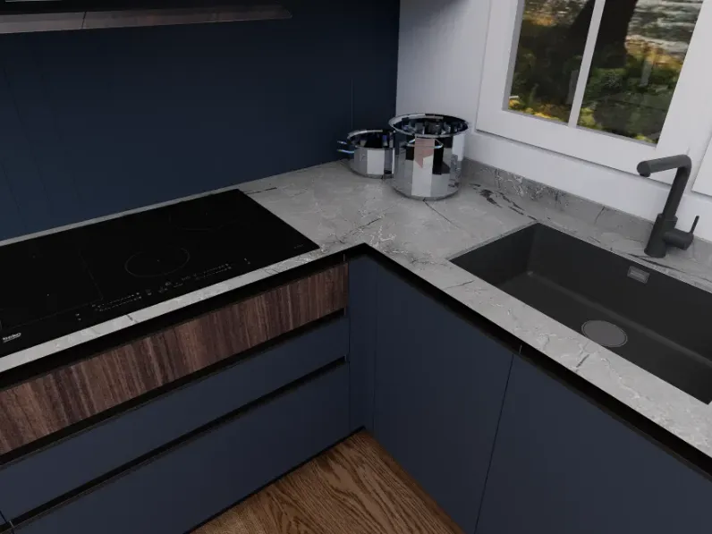 Cucina blu moderna ad angolo Cucina kali composizione 15 Arredo3 a soli 7200 Euro