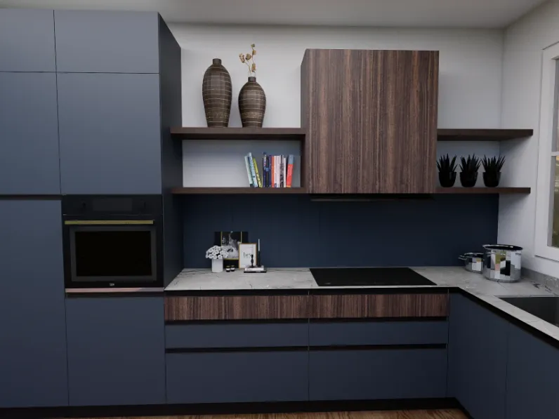 Cucina blu moderna ad angolo Cucina kali composizione 15 Arredo3 a soli 7200 Euro