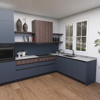 Cucina blu moderna ad angolo Cucina kali composizione 15 Arredo3 a soli 7200 Euro