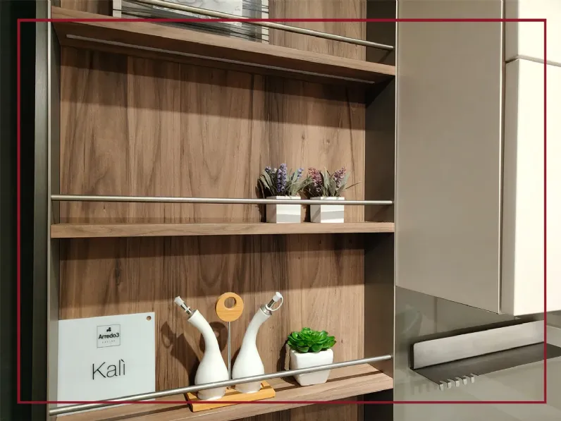 Cucina ad angolo in legno noce Kalì time a prezzo scontato