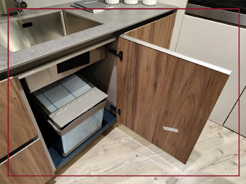 Cucina ad angolo in legno noce Kalì time a prezzo scontato