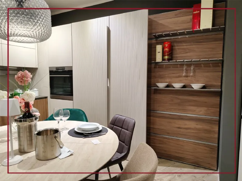 Cucina ad angolo in legno noce Kalì time a prezzo scontato