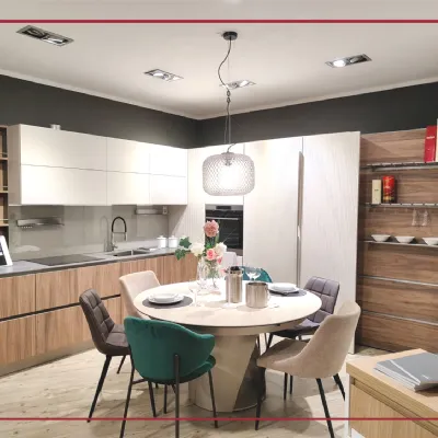 Cucina ad angolo in legno noce Kalì time a prezzo scontato