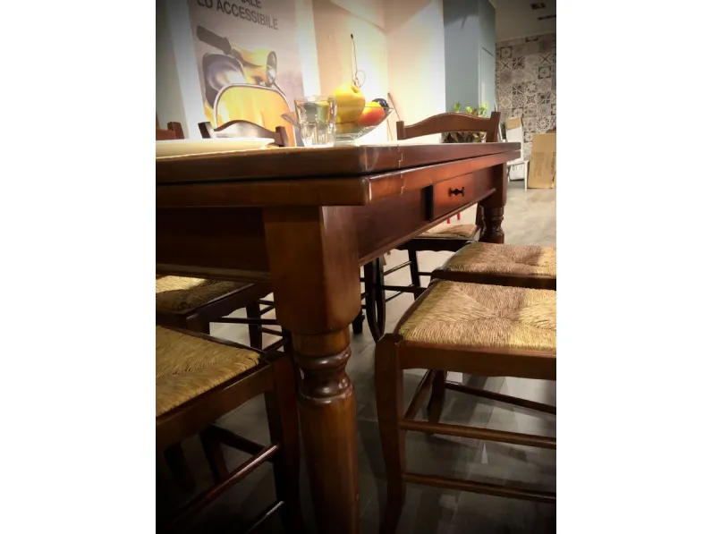 Cucina ad angolo in legno noce Atena  a prezzo ribassato