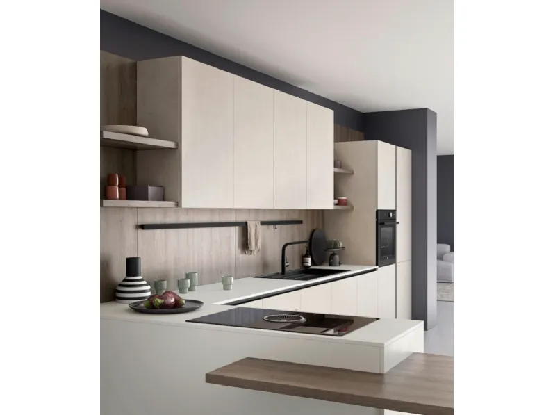Cucina Ar-due moderna ad angolo altri colori in melaminico Easy 018