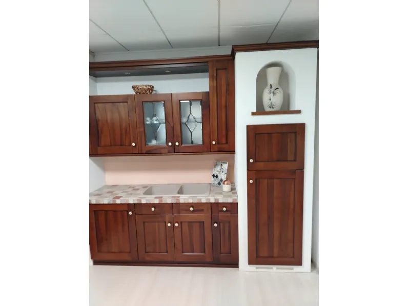 Cucina noce in muratura ad angolo Francesca Arrex in Offerta Outlet