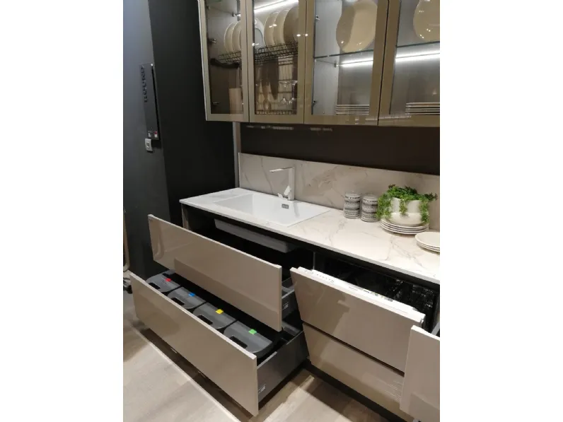 Cucina Round neck moderna tortora Lube cucine ad angolo scontata 53%