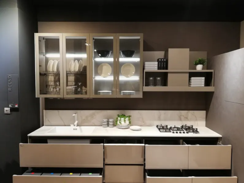 Cucina Round neck moderna tortora Lube cucine ad angolo scontata 53%