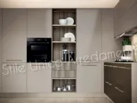 Cucina ad angolo moderna Brown Febal a prezzo ribassato