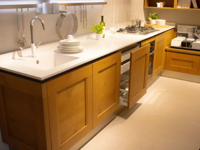 Cucina rovere chiaro moderna ad angolo Dialogo Veneta Cucine a soli 8303€