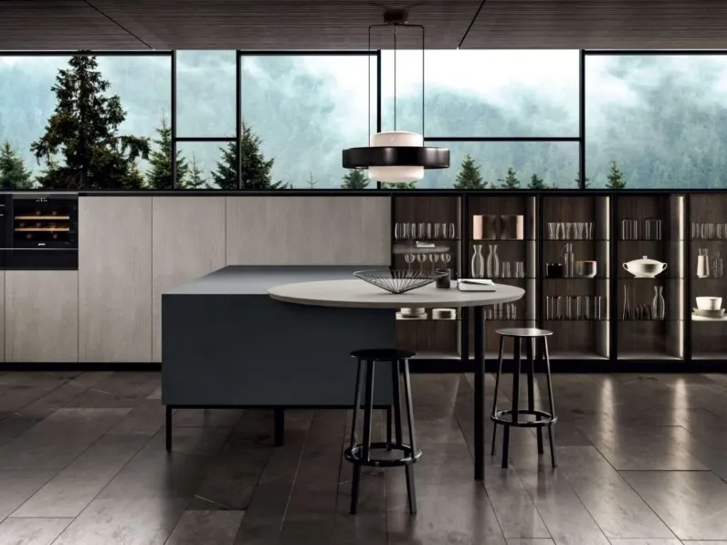 Cucina altri colori design con penisola Emporio dj Dibiesse a soli 4550 Euro