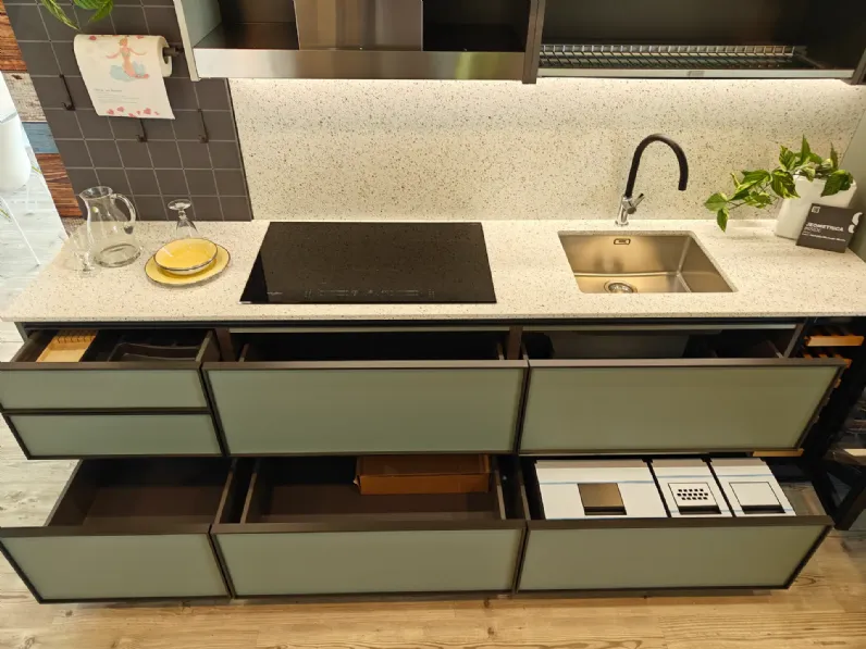 Cucina lineare in laminato opaco altri colori Jeometrica a prezzo scontato