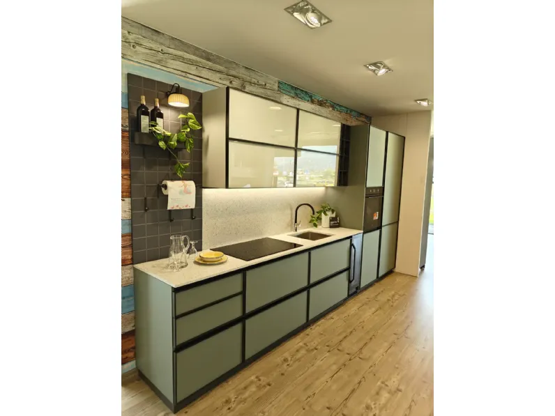 Cucina lineare in laminato opaco altri colori Jeometrica a prezzo scontato
