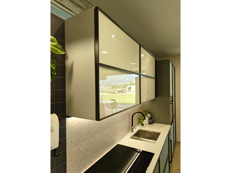 Cucina lineare in laminato opaco altri colori Jeometrica a prezzo scontato
