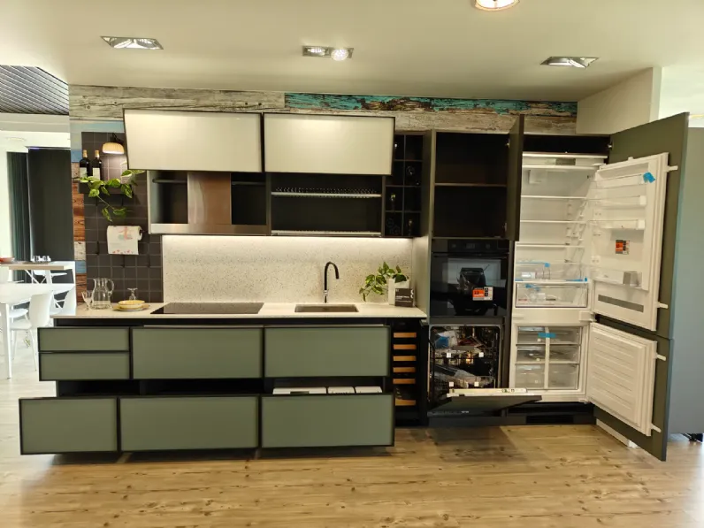 Cucina lineare in laminato opaco altri colori Jeometrica a prezzo scontato