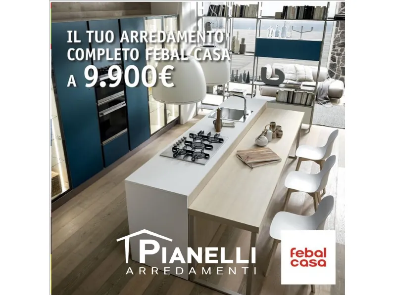 Cucina ad angolo Mobilturi Nevada cielo anta mm. 22 SCONTATA 70%