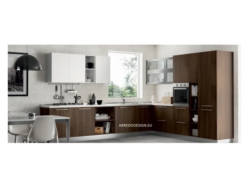 Cucina altri colori moderna ad angolo Pd11 * Artigianale in Offerta Outlet