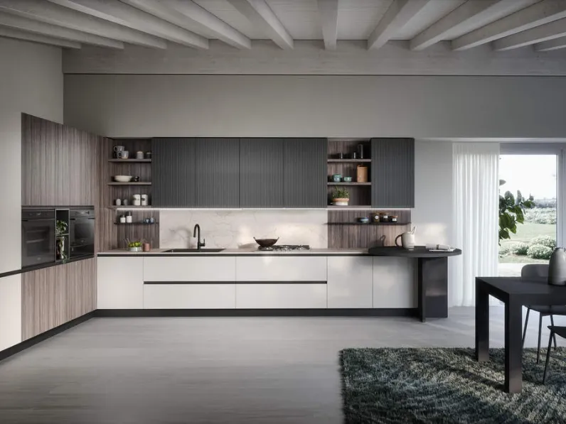 Cucina Prima cucine moderna ad angolo altri colori in melaminico Zoe