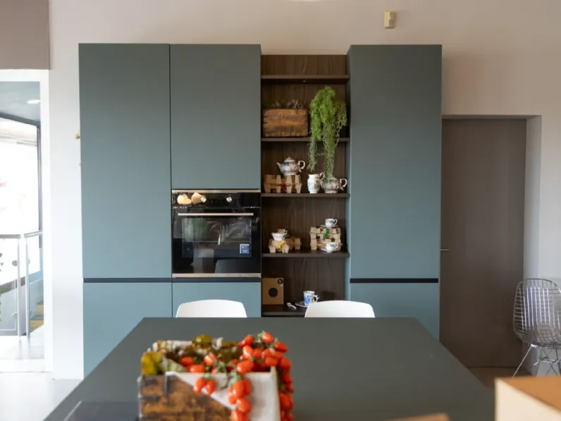 Cucina in fenix verde commodoro di Record cucine in Offerta Outlet -60%