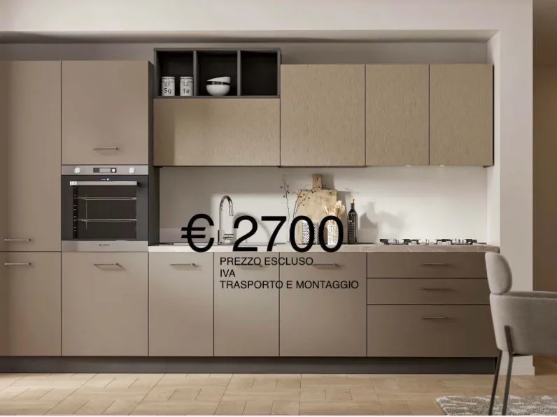 Cucina a PREZZI OUTLET in laminato opaco Prima cucine -18%