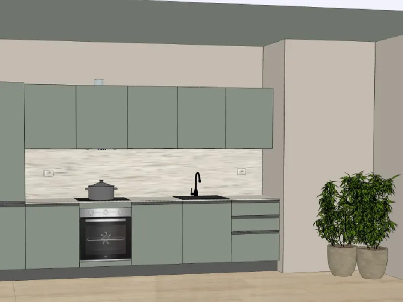 Cucina altri colori moderna lineare Gicinque Promo infinity 360 gres a soli 6390 Euro