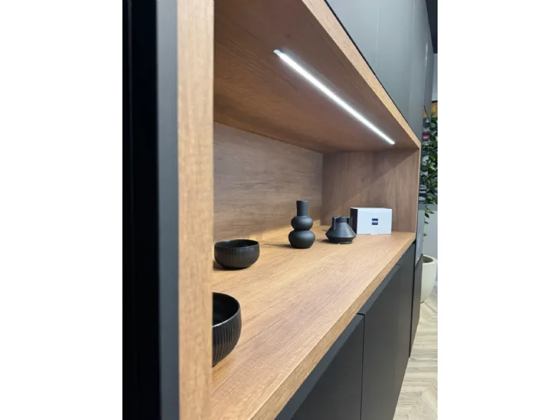 Cucina Infinity design antracite Stosa con isola scontata 45%