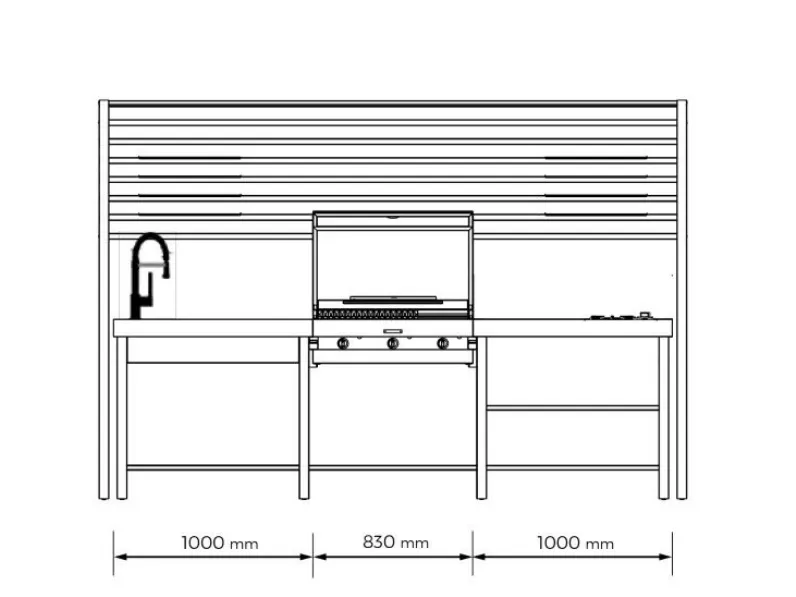 Cucina lineare in acciaio modello Composizione 1061060  ad un prezzo riservato 