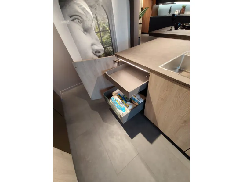 Cucina a PREZZI OUTLET in laminato materico Aran -70%