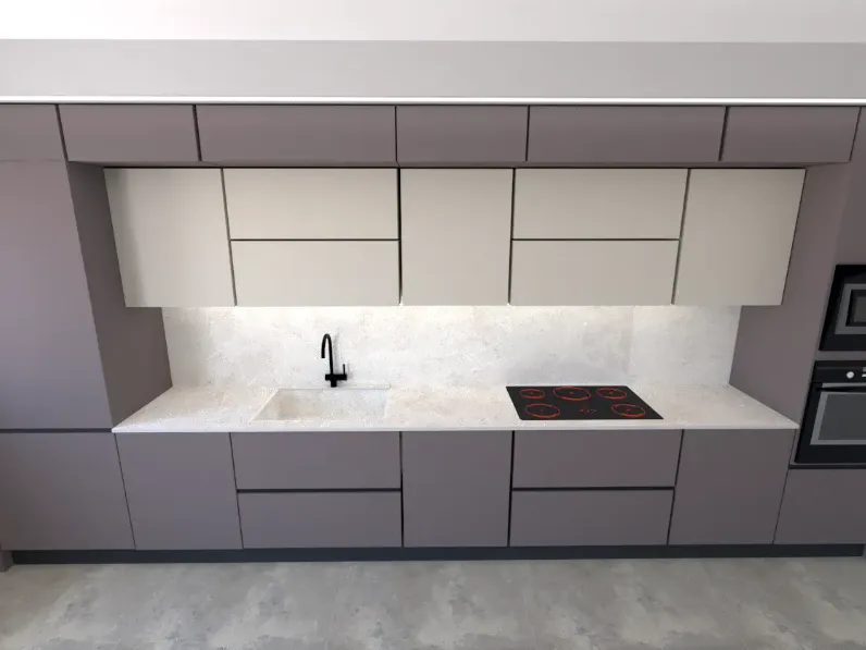 Cucina grigia moderna lineare Arredo 3  Arredo3 in Offerta Outlet