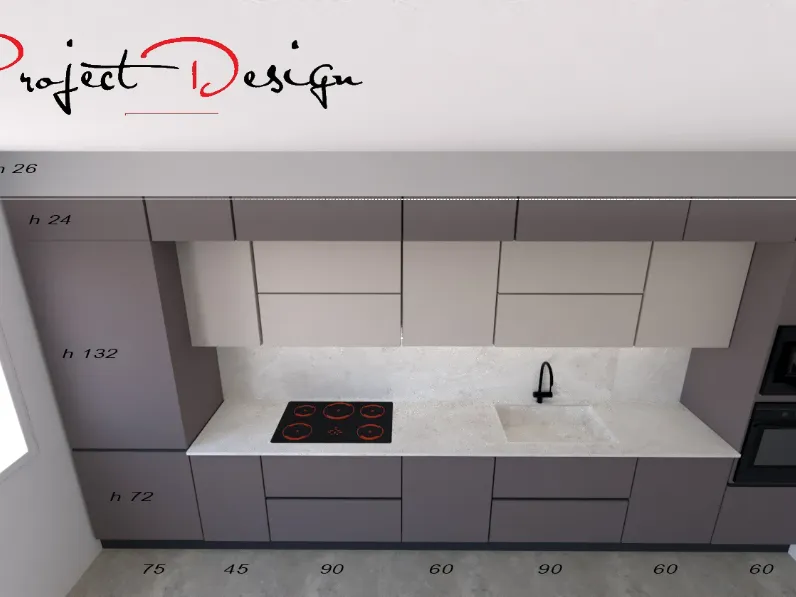 Cucina grigia moderna lineare Arredo 3  Arredo3 in Offerta Outlet
