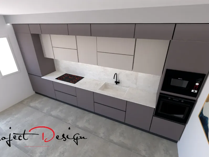 Cucina grigia moderna lineare Arredo 3  Arredo3 in Offerta Outlet