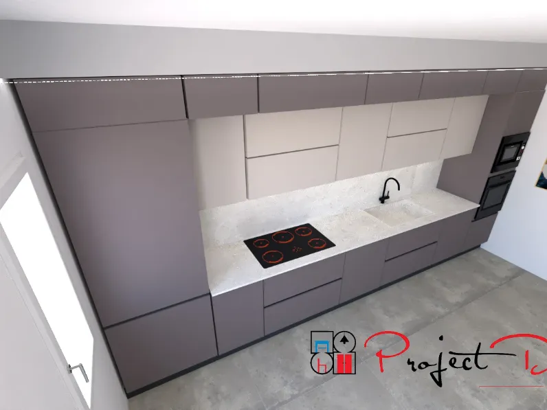 Cucina grigia moderna lineare Arredo 3  Arredo3 in Offerta Outlet