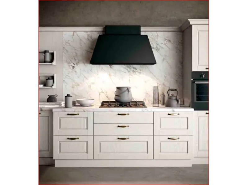 Cucina Arredo3 classica ad angolo bianca in legno Asolo 3