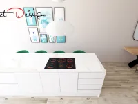 Cucina bianca design con isola Kali  Arredo3 in offerta