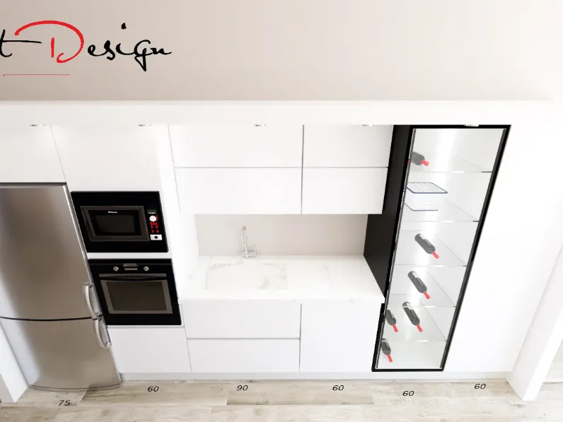 Cucina bianca design con isola Kali  Arredo3 in offerta