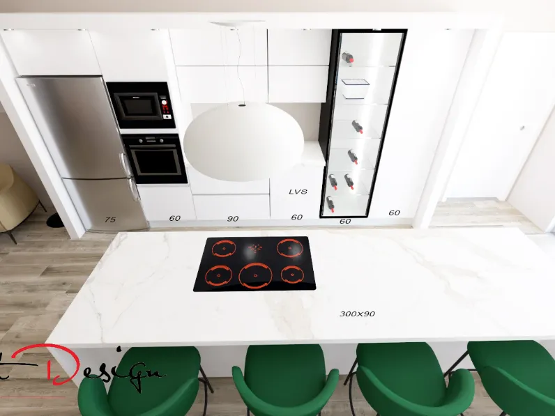 Cucina bianca design con isola Kali  Arredo3 in offerta