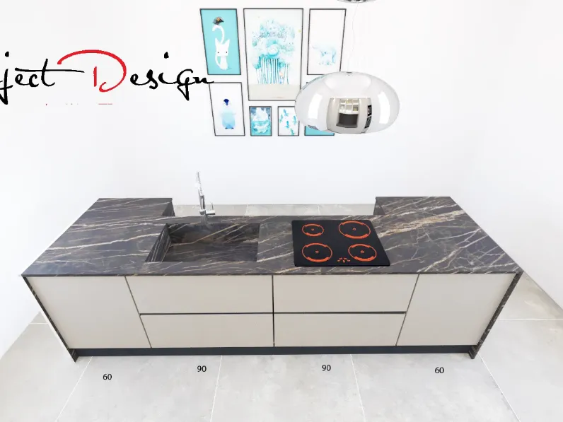 Cucina a prezzo ribassato con isola design Kali  Arredo3