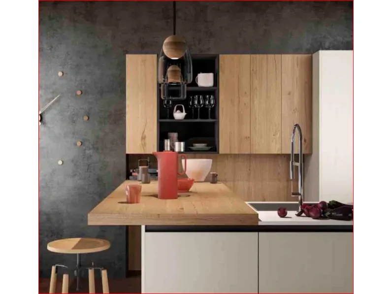 Cucina con isola moderna rovere chiaro Arredo3 Asia a soli 9780 Euro