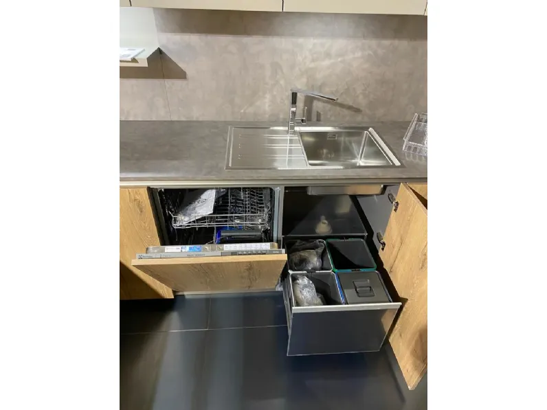 Cucina Arredo3 moderna con penisola altri colori in laminato materico Kali