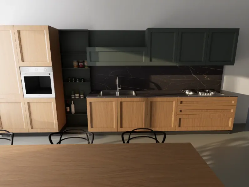 Cucina frida composizione 5 moderna rovere chiaro Arredo3 lineare scontata 40%