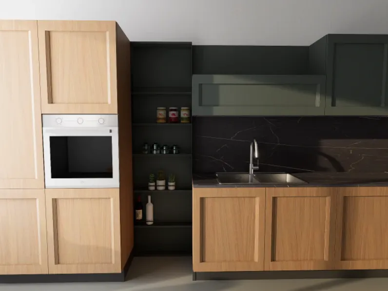 Cucina frida composizione 5 moderna rovere chiaro Arredo3 lineare scontata 40%